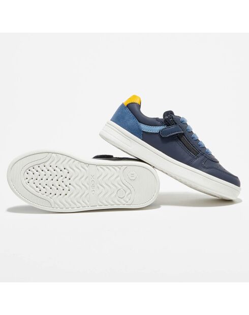 Sneakers en Cuir & Textile Djrock bleu/jaune