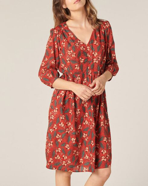 Robe Darinette imprimée paprika