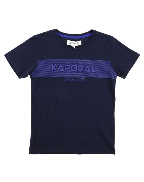 T-Shirt en Coton à logo embossé bleu marine
