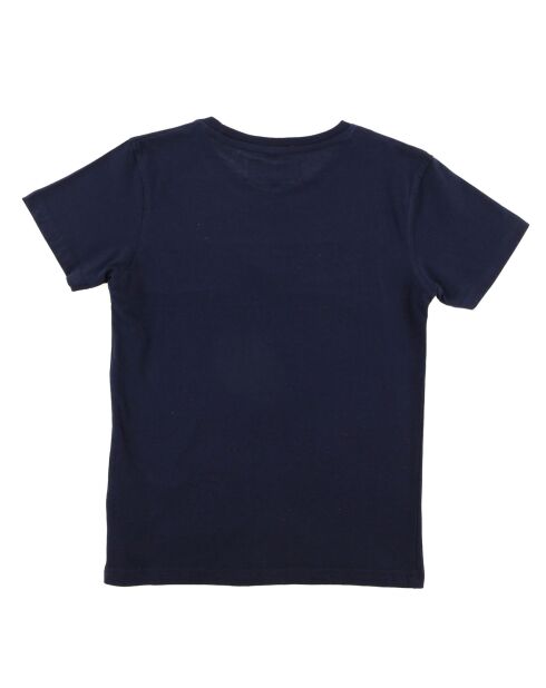 T-Shirt en Coton à logo embossé bleu marine