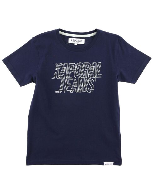 T-Shirt en Coton à logo bleu marine