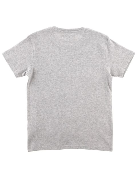 T-Shirt en Coton à logo et bande épaule gris
