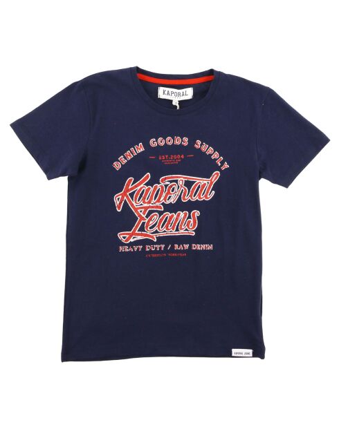 T-Shirt en Coton à logo effet usé bleu marine