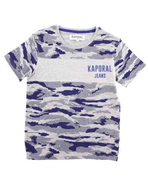 T-Shirt en Coton camouflage gris/bleu
