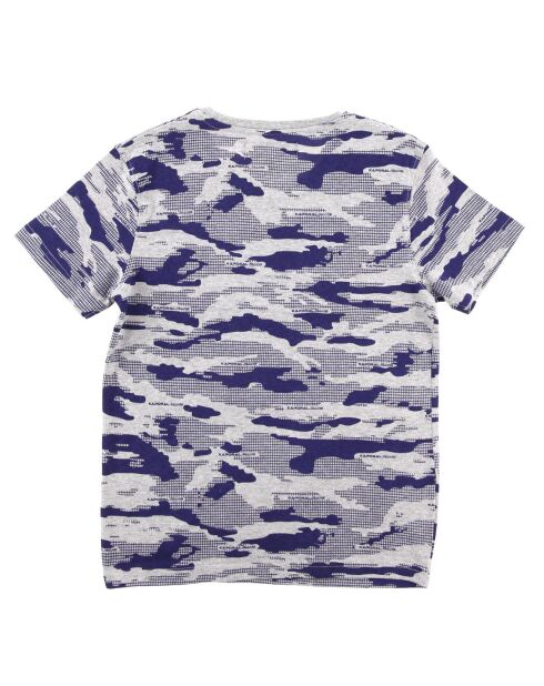 T-Shirt en Coton camouflage gris/bleu