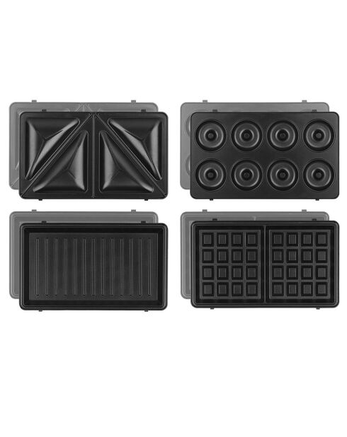 Appareil à croque-monsieur 4 en 1 noir - 750W