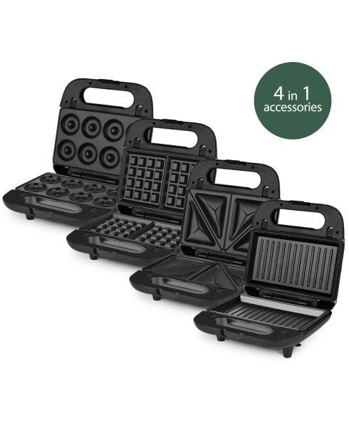 Appareil à croque-monsieur 4 en 1 noir - 750W