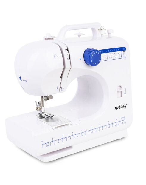 Machine à coudre LED blanc/bleu - 30x26x11 cm