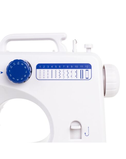 Machine à coudre LED blanc/bleu - 30x26x11 cm