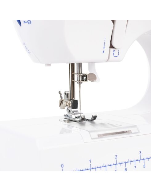 Machine à coudre LED blanc/bleu - 30x26x11 cm