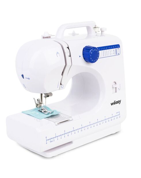 Machine à coudre LED blanc/bleu - 30x26x11 cm