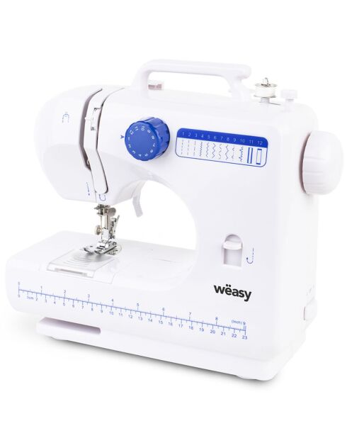 Machine à coudre LED blanc/bleu - 30x26x11 cm