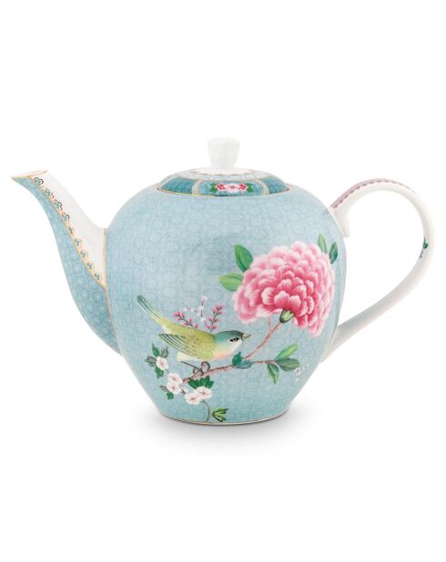 Blushing Birds Teekanne aus Porzellan, 1,6 l, Blau