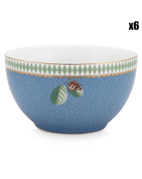 6 Bols La Majorelle en Porcelaine bleus - D.9.5 cm
