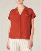 Blouse Dinais imprimée palmiers paprika