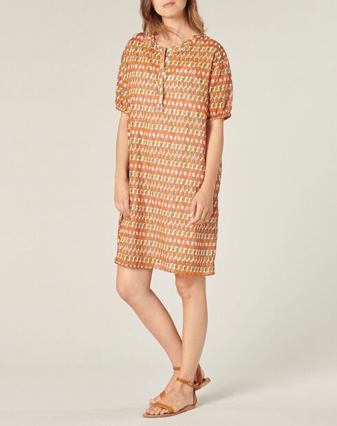 Robe Dionise imprimée orange