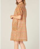 Robe Dionise imprimée orange