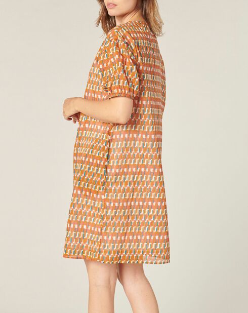 Robe Dionise imprimée orange