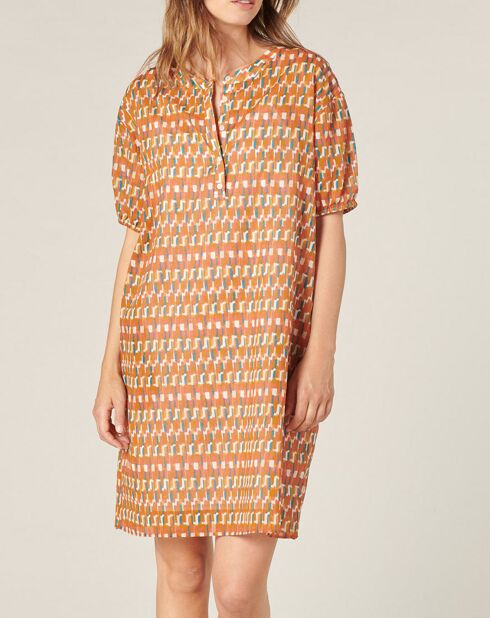Robe Dionise imprimée orange