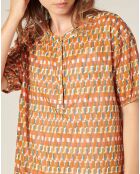 Robe Dionise imprimée orange