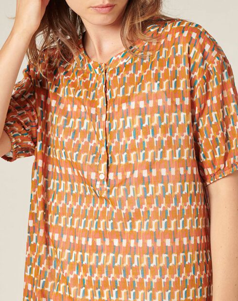 Robe Dionise imprimée orange