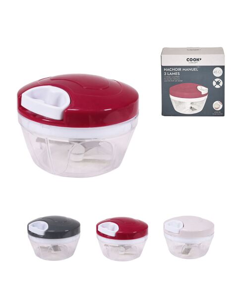 3-bladige hakselaar met willekeurig gekleurde draad - 12,3x12,3x9,5 cm