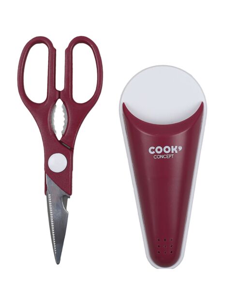 Ciseaux multifonctions avec étui aimanté coloris aléatoire - 21x8 cm