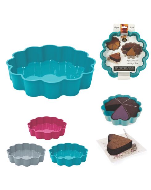 Moule à gâteau en silicone coloris aléatoire - 23.5x23.5x5 cm