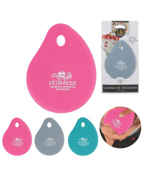 2 Cornes de pâtissier silicone coloris aleatoire - 10.5x14 cm
