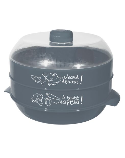 Cuit-vapeur 2 étages micro-ondes coloris aléatoire - 23x21.5x17 cm