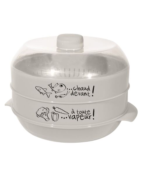 Cuit-vapeur 2 étages micro-ondes coloris aléatoire - 23x21.5x17 cm