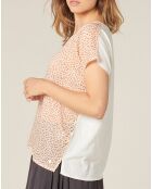 T-Shirt en Coton & Lin Isaline imprimé papaye