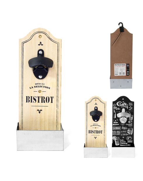 Apribottiglie da parete colore casuale - 11x7x30,5 cm