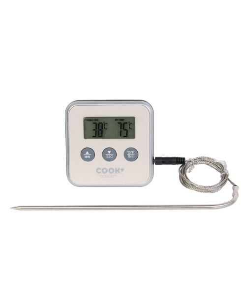 Thermomètre à sonde avec minuteur coloris aléatoire - 16.5x8x28 cm