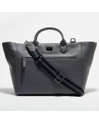 Sac cabas en Cuir grainé Je t'attends, Je t'Aime gris - 30x61x16 cm