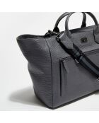 Sac cabas en Cuir grainé Je t'attends, Je t'Aime gris - 30x61x16 cm