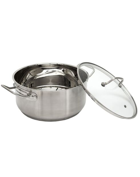 Faitout induction avec couvercle en Verre gris - 13.5 cm