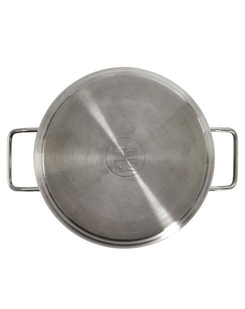 Faitout induction avec couvercle en Verre gris - 13.5 cm
