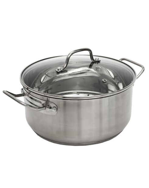 Faitout induction avec couvercle en Verre gris - 13.5 cm