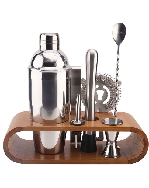 Scatola da cocktail con supporto in bambù marrone - 27,8x10,8x24,5 cm