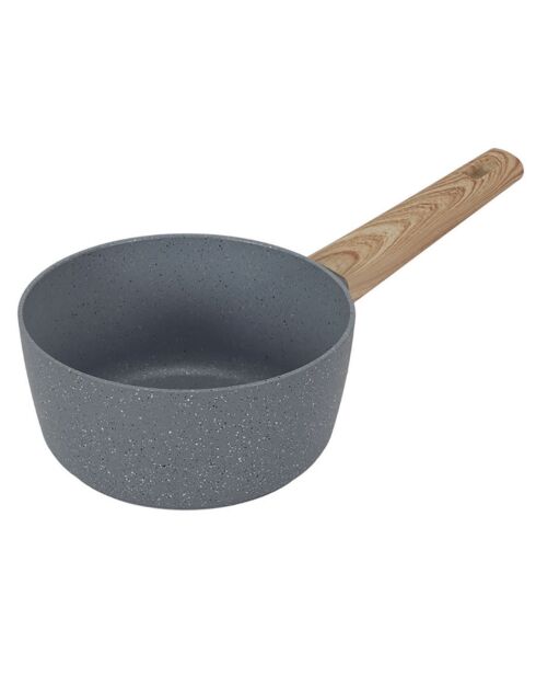 Casserole induction manche effet bois marron/gris - 37x20.6x19.8 cm