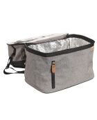 Lunch bag gris zippé gris/noir/orange - 27x20x28 cm