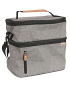 Lunch bag gris zippé gris/noir/orange - 27x20x28 cm
