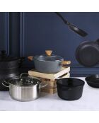 Poêle induction noire - 39.1x21 cm
