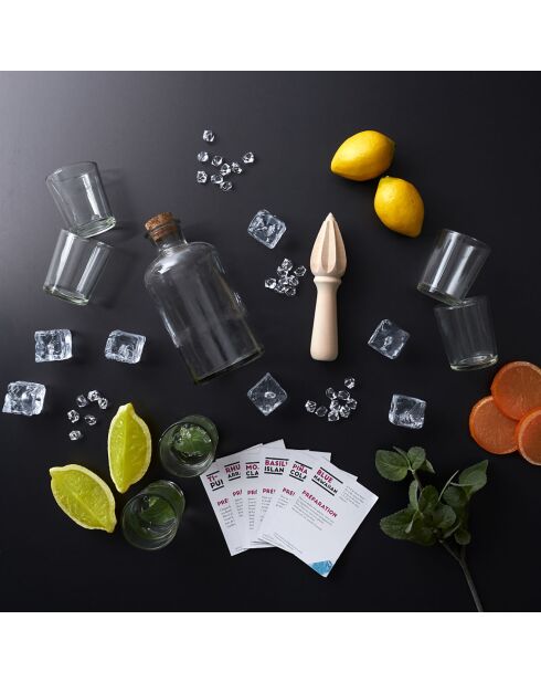 Coffret rhumerie transparent - 8x8x16.7 cm