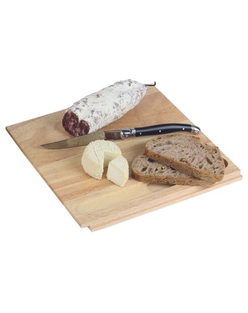 Cave à fromage bois avec couteau bois/noir - 25x25x10 cm