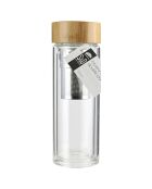 Bouteille de transport double paroi infuseur marron/transparent - 7x7x20.4 cm