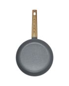 Poêle induction forge manche effet bois marron/gris - 37x20 cm