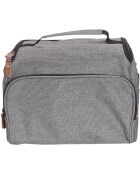Lunch bag gris zippé gris/noir/camel - 28x20x20 cm