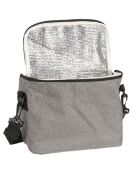 Lunch bag gris zippé gris/noir/camel - 28x20x20 cm